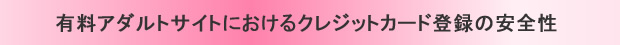 有料アダルトサイトにおけるクレジットカード登録の安全性